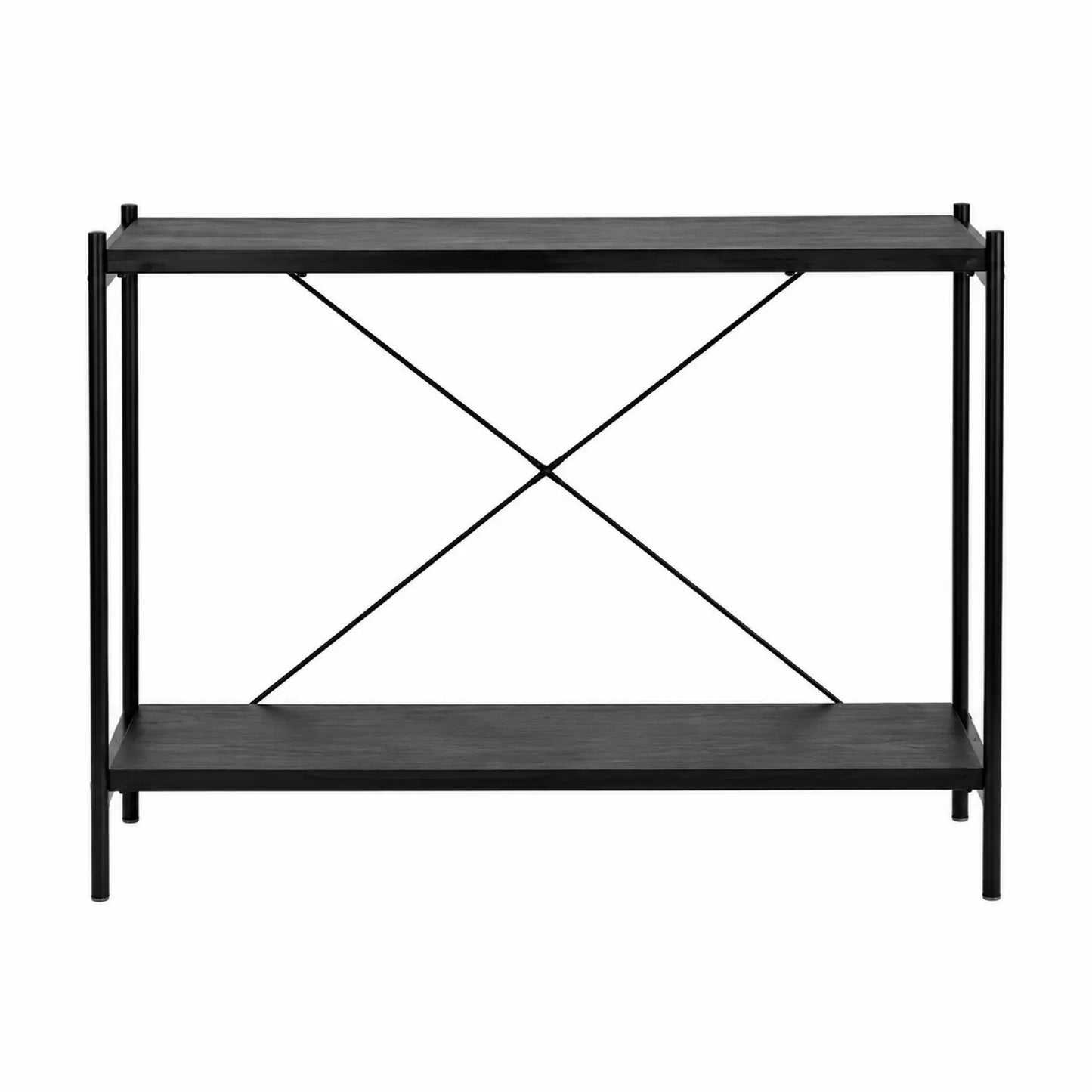 Czarna metalowa konsola 90x30x80 cm