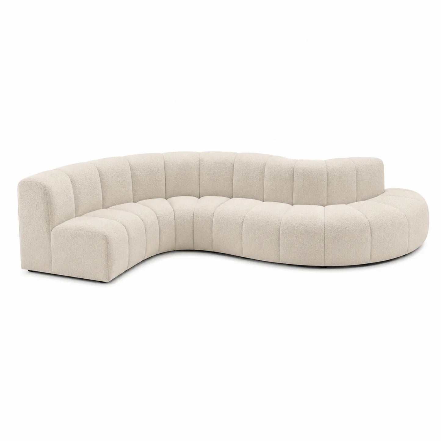 Narożna sofa z tkaniny w kształcie łuku, Beżowa