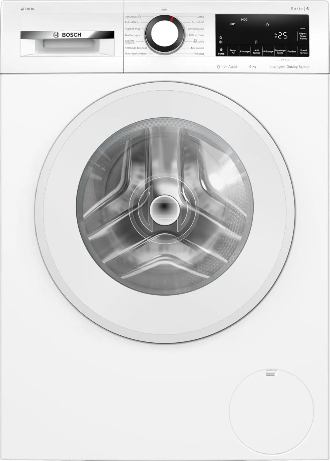 Bosch pralka, WGG244F1FR, 9 kg, klasa energetyczna E, biały, 1400 t, min, automatyczna dozowanie i- DOS, SpeedPerfect, Seria 6, stojąco
