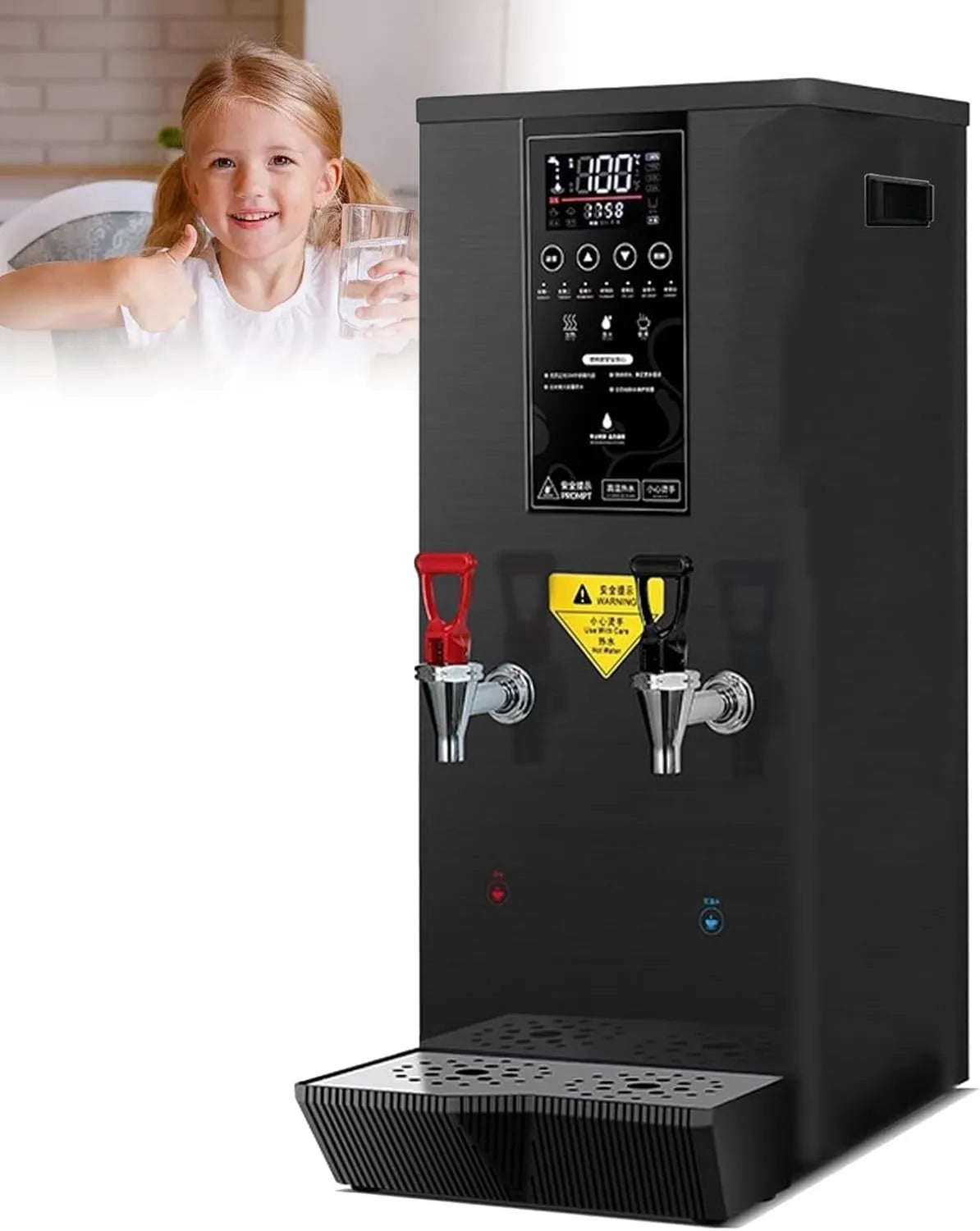 CHSUFBTY, Grzejnik elektryczny, 50 l, 2500 W, profesjonalny, restauracja, czarny