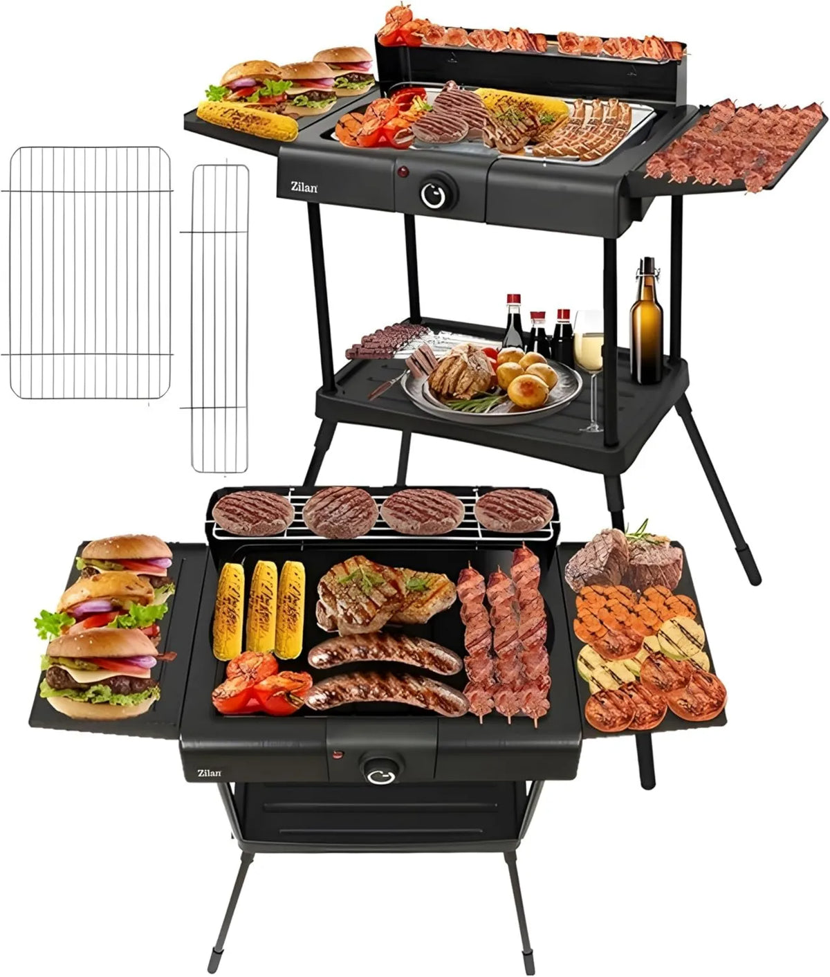 Zilan, Grill, 400 W, na zewnątrz, 2 strefy temperatur, balkon
