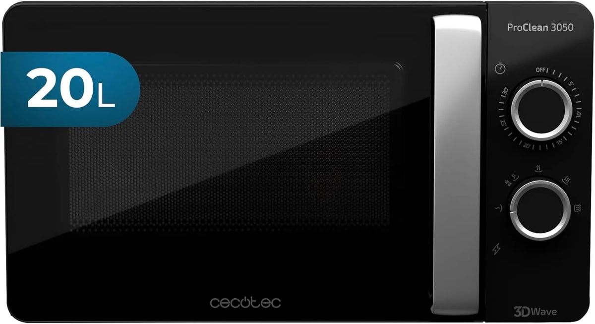 Cecotec, Ready2Clean Microwave, 20 l, 700 W, minutnik, Defrost, Kuchenka mikrofalowa, Czarny, 30 Minute minutnik, 6 poziomów operacyjne