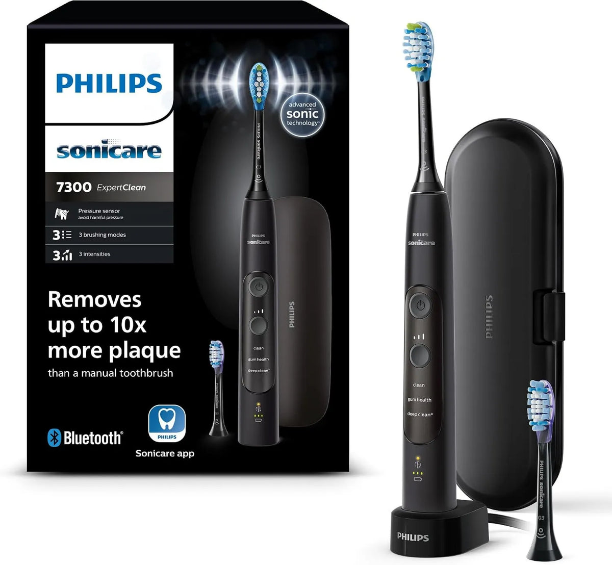 PHILIPS, HX9601 / 02 czujnik, szczoteczka do zębów, aplikacja, 3 poziomów, płyta IPS, 3 tryby, czarny HX9601/02