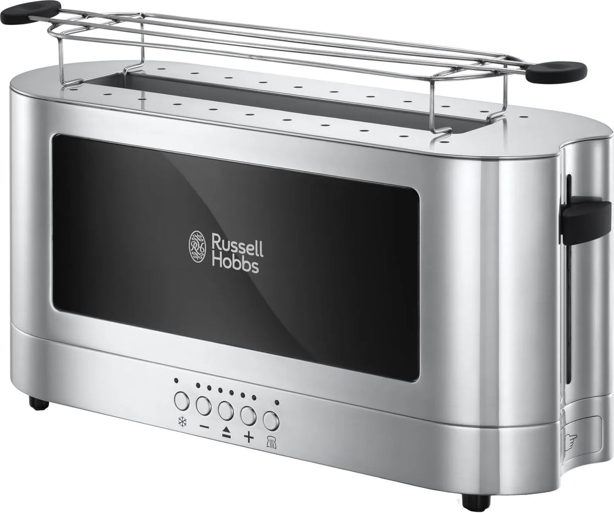 Russell Hobbs, Elegance Toster, rozmrażanie, Long Slot 2 Tosty / 1 Strand, 6 Regulowane szybkie poziomy bruningu, Chromed stal