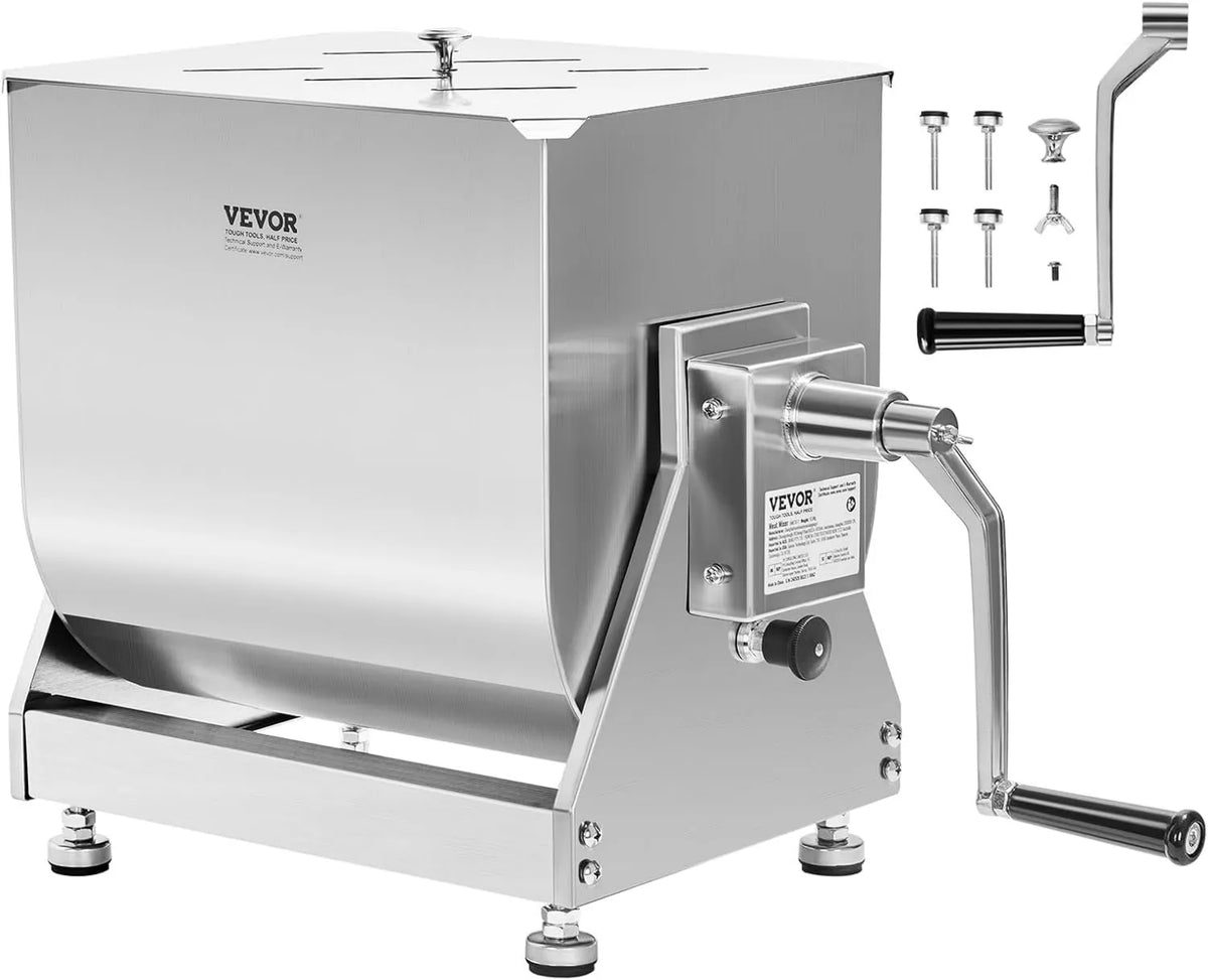 BME20-T mikser do mięsa, 13,6 kg, 305 mm, VEVOR zbiornik uchylny o pojemności 13,6 kg, sprzęt do przetwarzania mięsa ze stali nierdzewnej