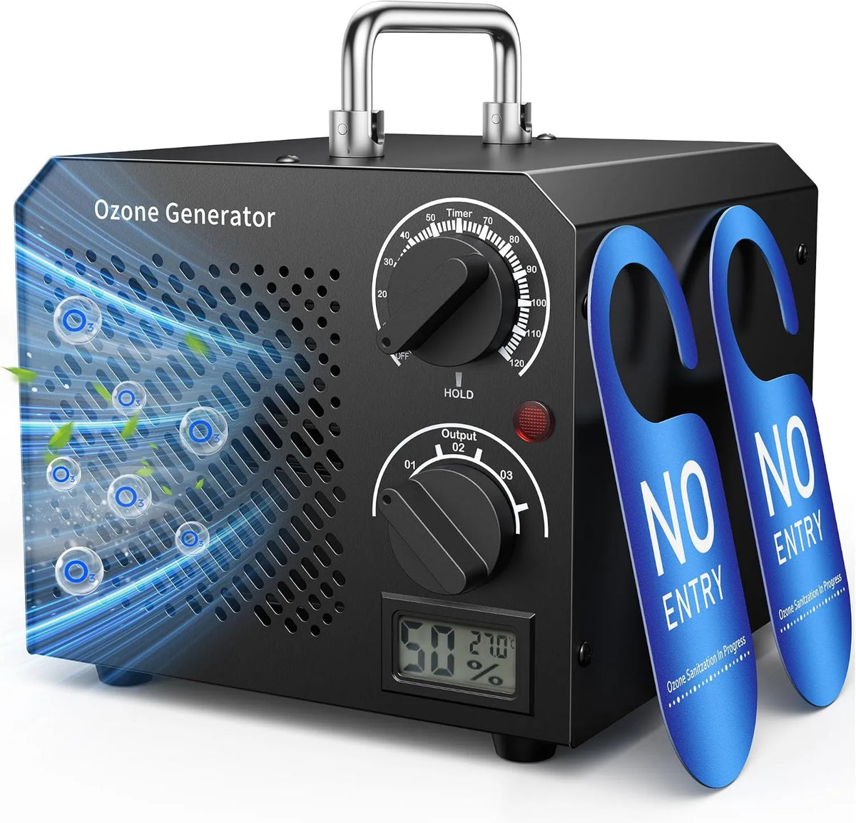 Mowend oczyszczacz powietrza, licznik czasu, 3 poziomów regulowane opcjonalnie, generator Ozone 75 000 mg / h, 120 min dla 300 m²