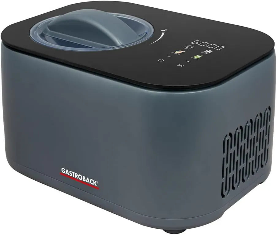 Kostkarka do lodu, 100 W, GASTROBACK Mini maszyna do lodów z kompresorem 2 w 1, maszyna do lodów i jogurtów, maszyna do lodów i jogurtu