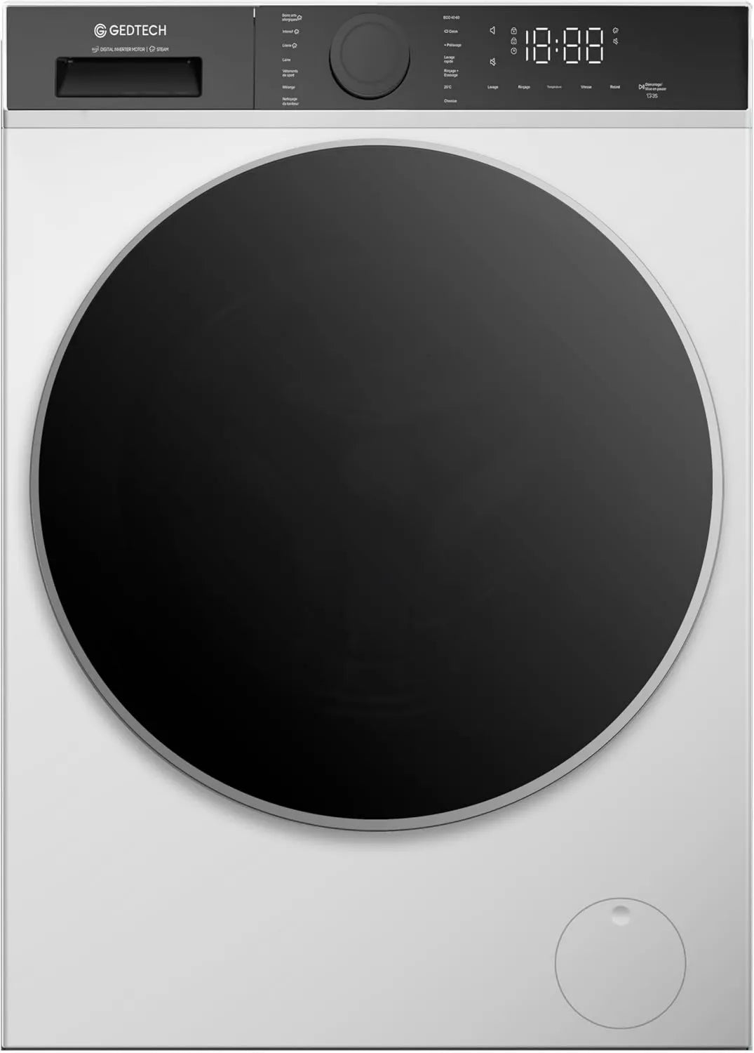 GEDTECH pralka, GLL90A1400 WH, klasa energetyczna A, para wodna, 1400 Try, min, - SteamSeries 9 kg - GLL90A1400 WH - 1400 TR