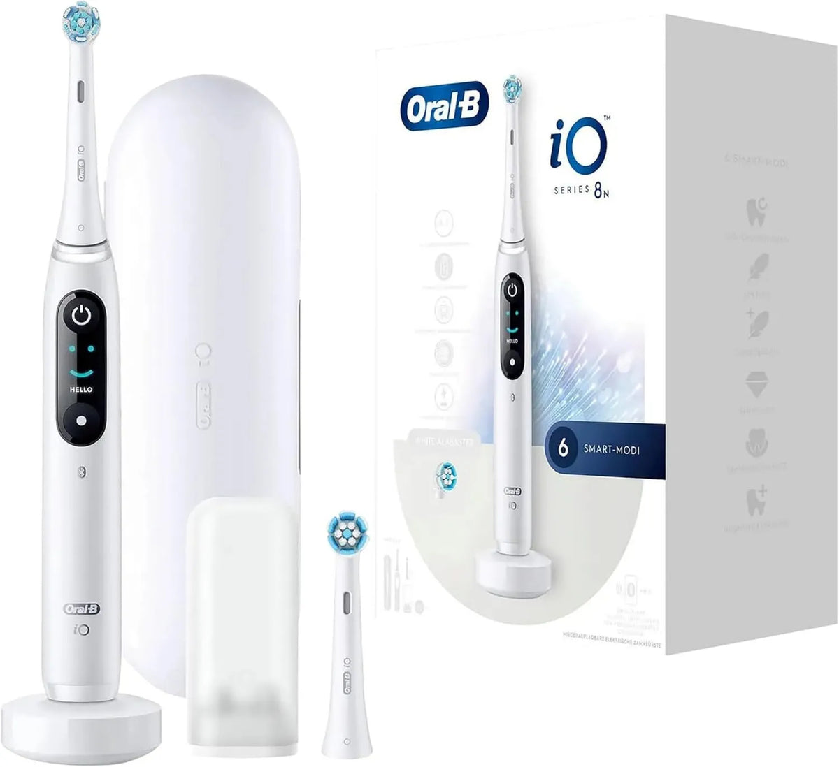 Oral-B, IO 8 Szczotka, szczoteczka do zębów, 6 trybów, biały, do opieki stomatologicznej