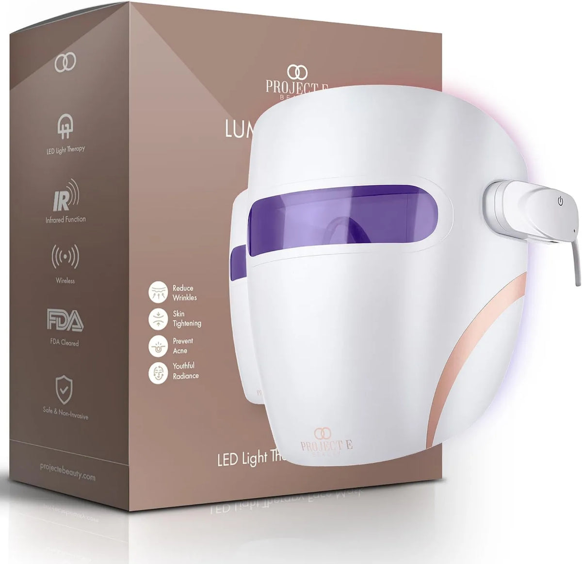 Project E Beauty, Zaawansowana opieka, projekt E terapia światła Piękno Mask, podczerwieni, czerwony i niebieski światła Terapia
