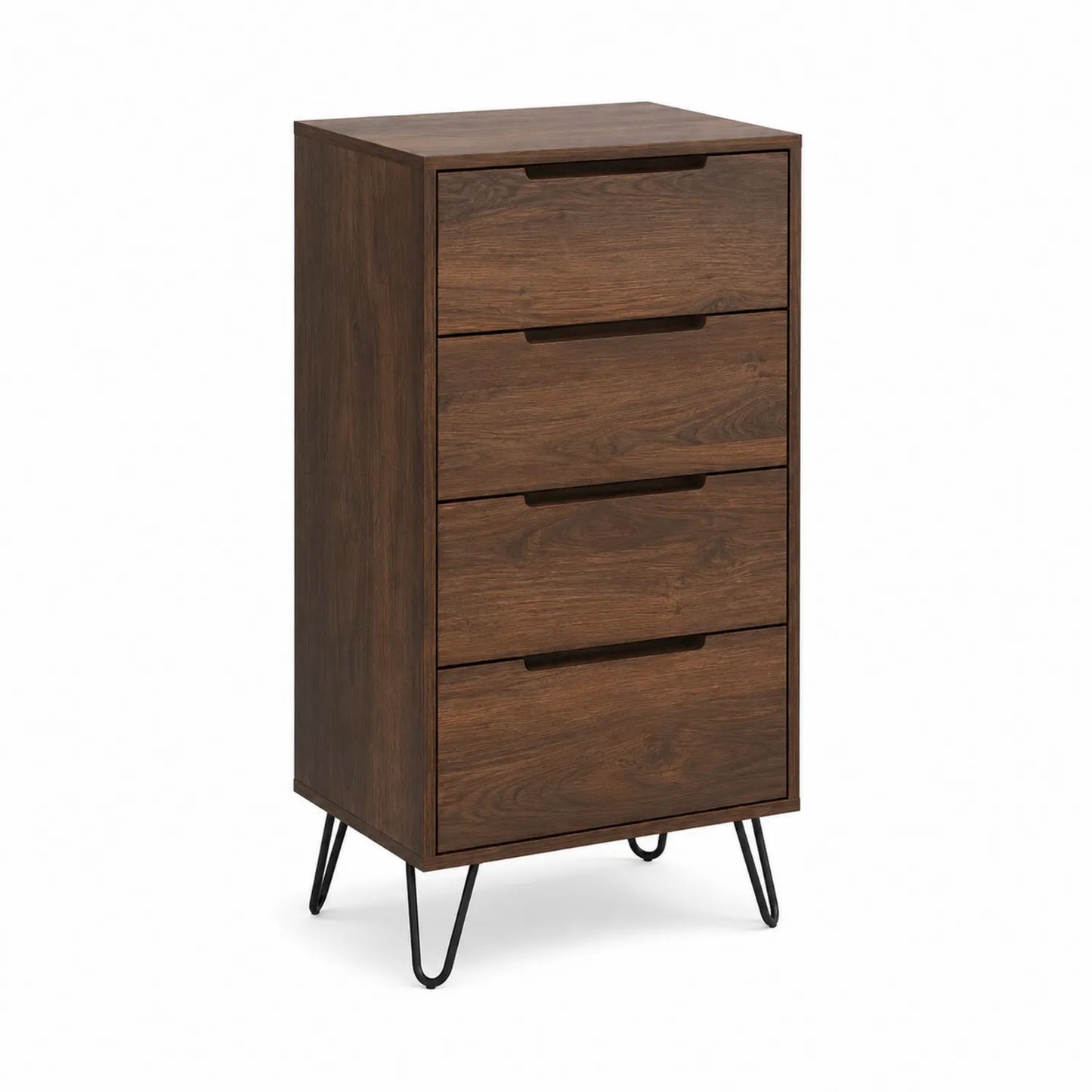 Komoda drewniana z 4 szufladami brązowa 120cm