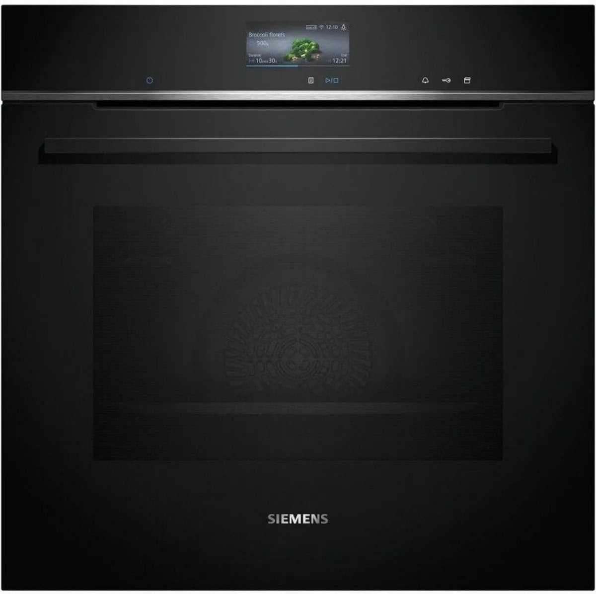 SIEMENS piekarnik do zabudowy, iQ700 HR776 G1B1 Piec elektryczny, 60 cm, 71 l, wbudowany, dotykowy, blokada, Dom Connect, czarny, TFT Touchdisplay, 19 Heizarten