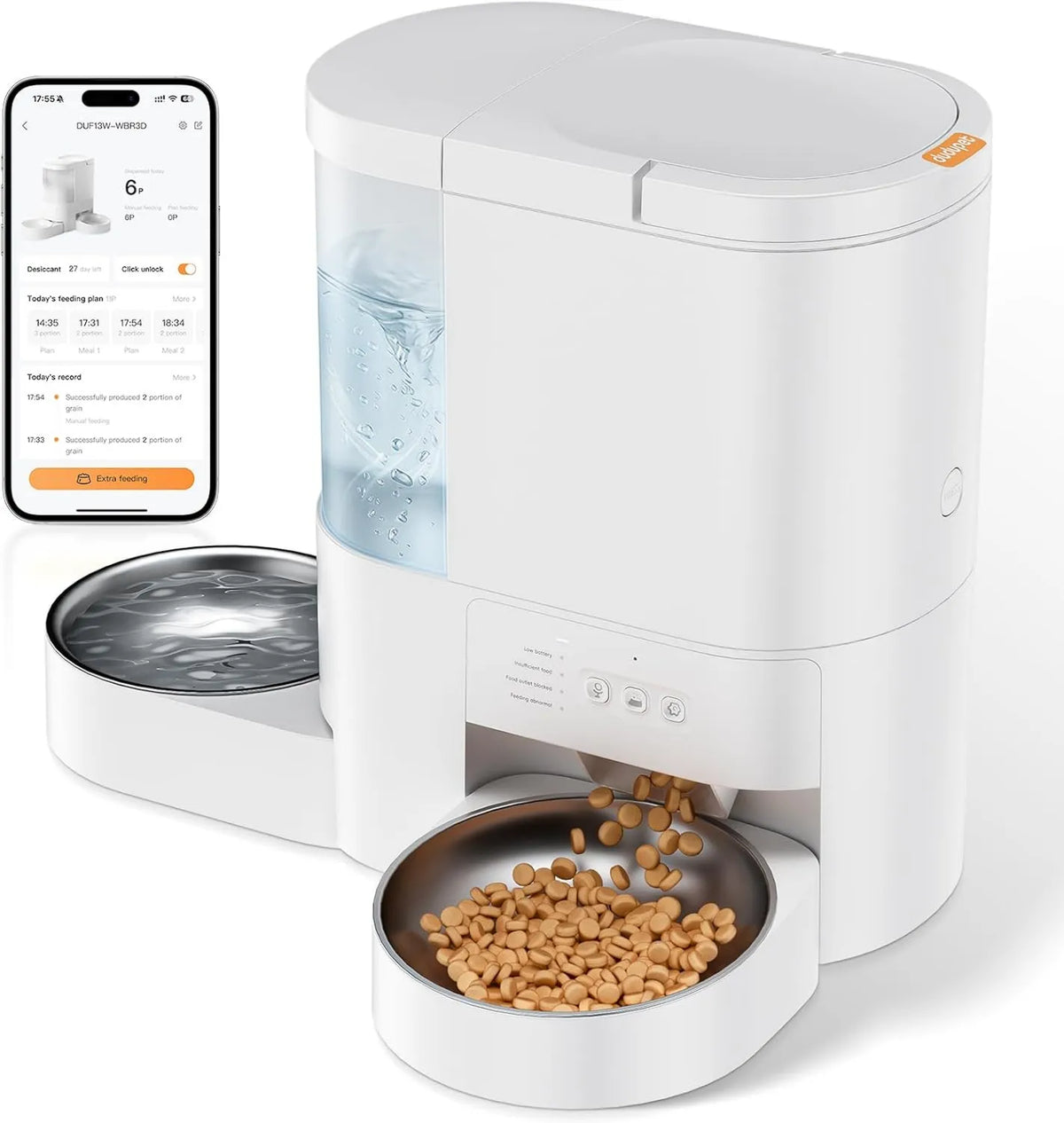 DUDUPET, Dystrybutor, 4 l, 5 G, 3 l, Wi-Fi, dla kotów i psów