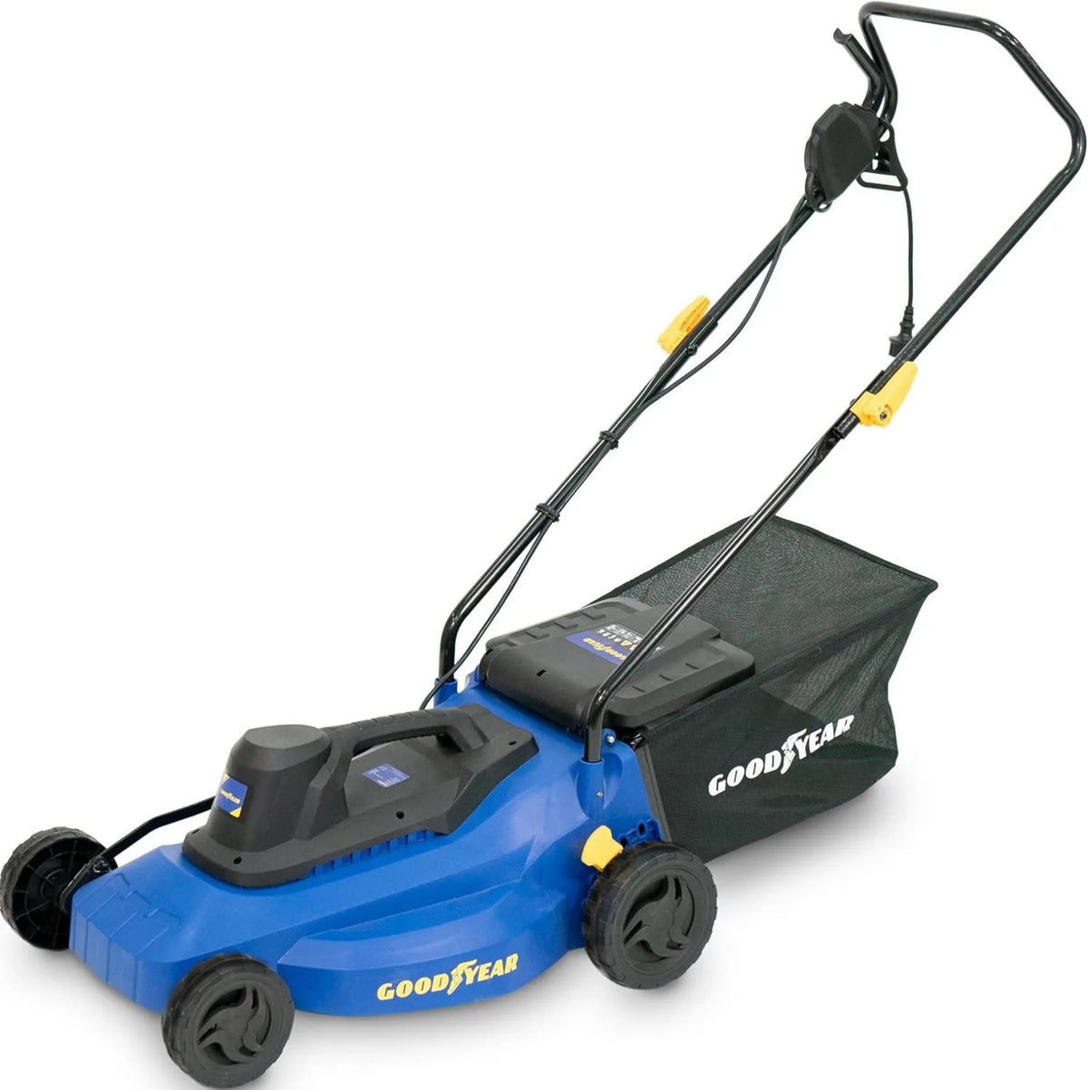 Kosiarka, 1200 W, 240 V, 32 cm, 27 cm, regulacja ustawień, Kosiarka elektryczna 1200 W. silnik 3300 obr./min 230-240 V, worek do zbierania 35 litrów