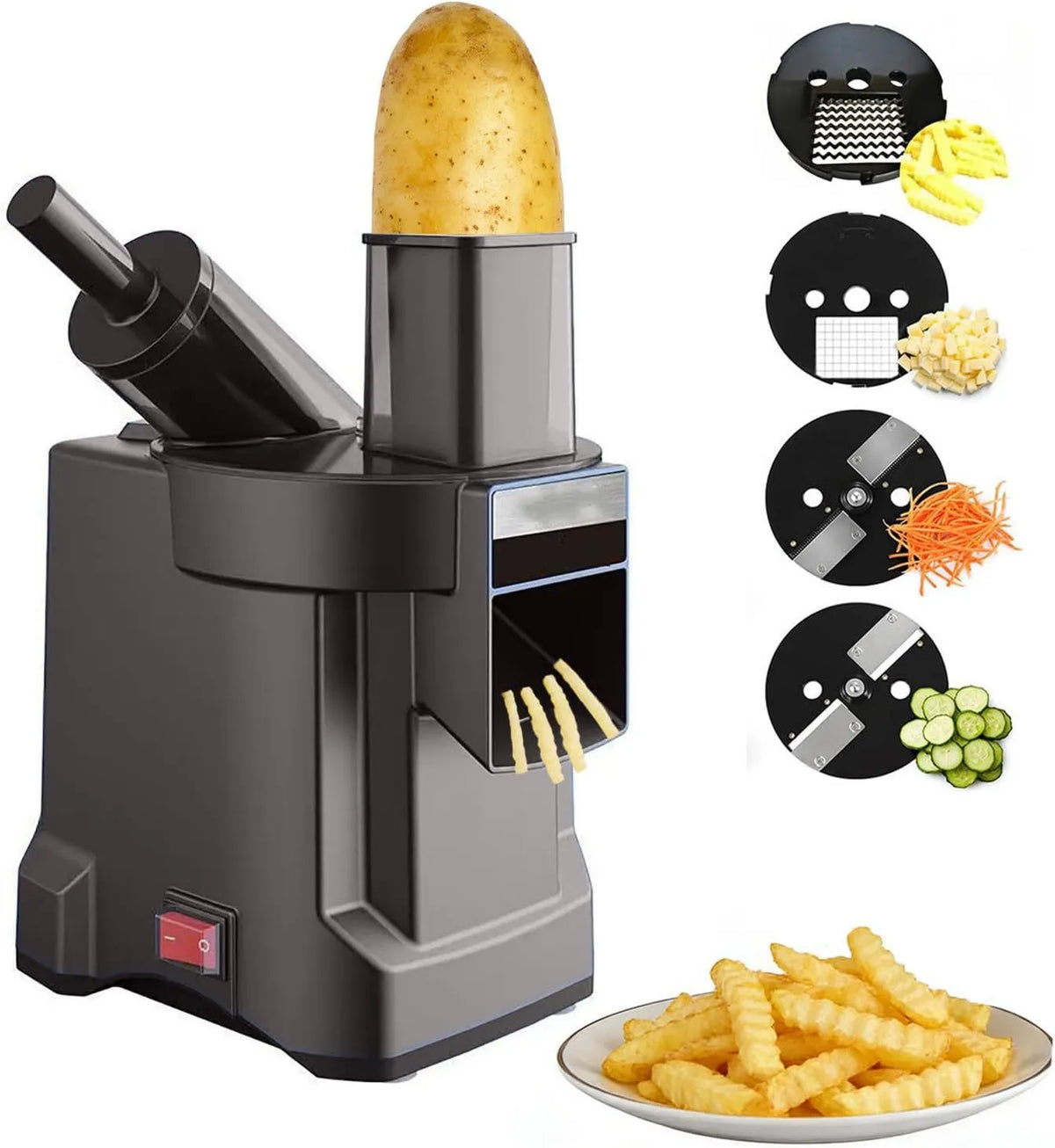 CHHMAELOVE krajalnica, 4 -in-1 robot, profesjonalny, ciężarówka spożywcza, catering, nożyce do warzyw 4-en-1