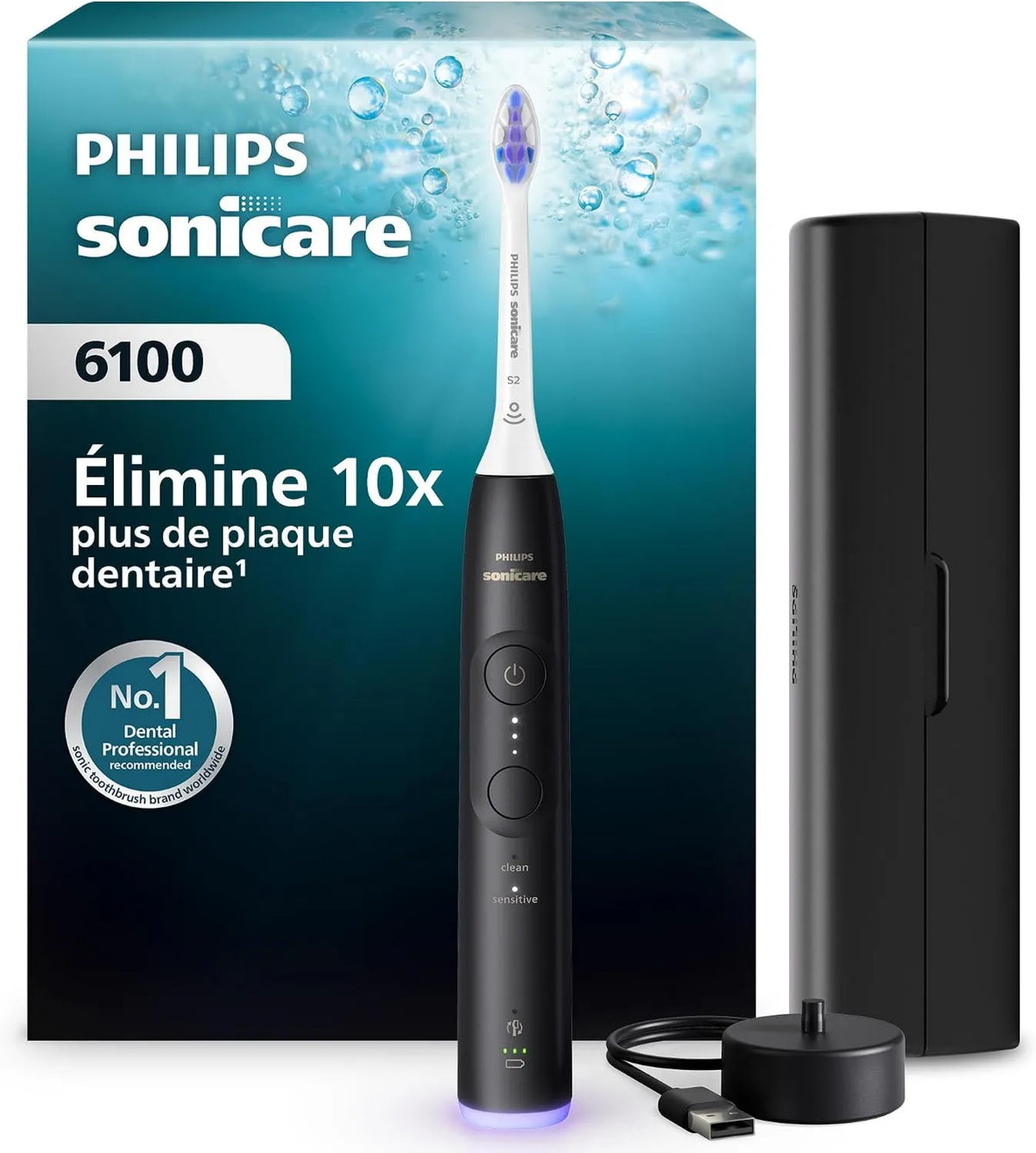 PHILIPS, HX7401 / 07 szczotka, szczoteczka do zębów, zegar, 3 poziomów, płyta IPS, 2 tryby, czarny HX7401/07