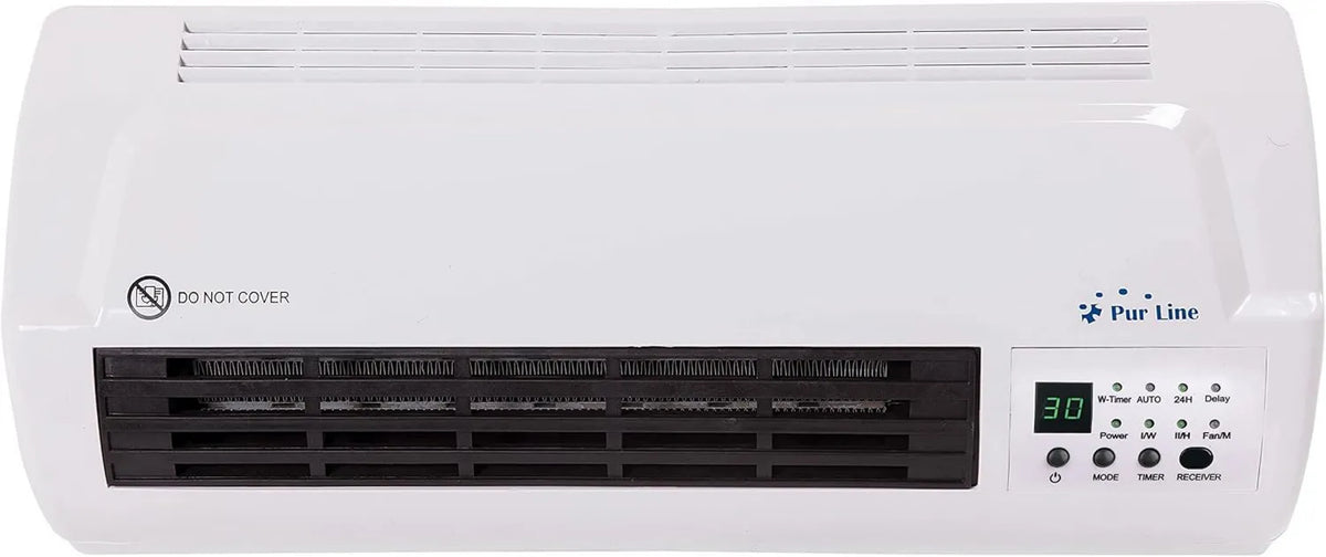 PUR LINE grzejnik elektryczny, 2000 W, instalacja ścienna, termostat, biały, PURLIINE, pilot