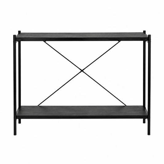 Czarna metalowa konsola 90x30x80 cm