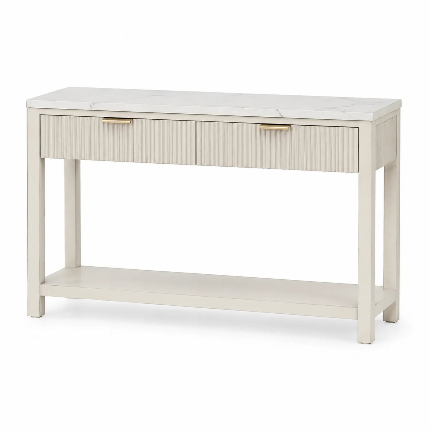 Stół konsolowy prostokątny MDF i drewno sosnowe biały 120x30x80 cm