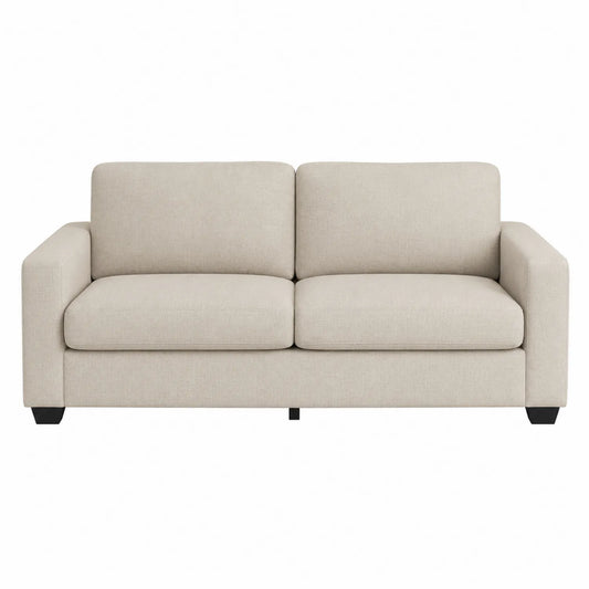 Sofa trzyosobowa tkanina poliester beżowa 210x90x85 cm