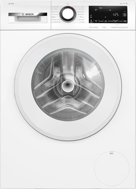 Bosch pralka, WGG244F1FR, 9 kg, klasa energetyczna E, biały, 1400 t, min, automatyczna dozowanie i- DOS, SpeedPerfect, Seria 6, stojąco