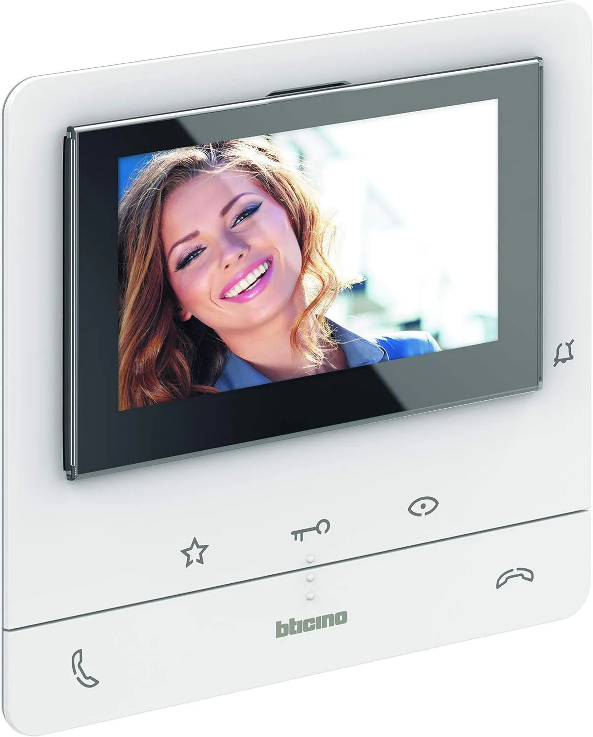 Bticino V16B, 12,7 cm, Wewnętrzne stanowisko wideo Classe 100 z kolorowym monitorem LCD 5', 3 czujniki i 4 dowolnie konfigurowane. przyciski