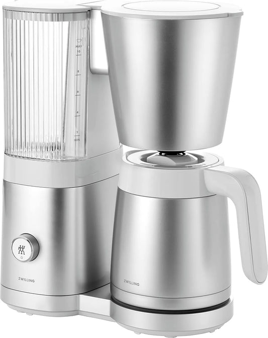 Ekspres do kawy, 1,25 l, 10 filiżanek, 2880 g, ZWILLING ENFINIGY Ekspres do kawy z dozownikiem izolacyjnym 1,25 l, funkcja odkażania i odkamieniania