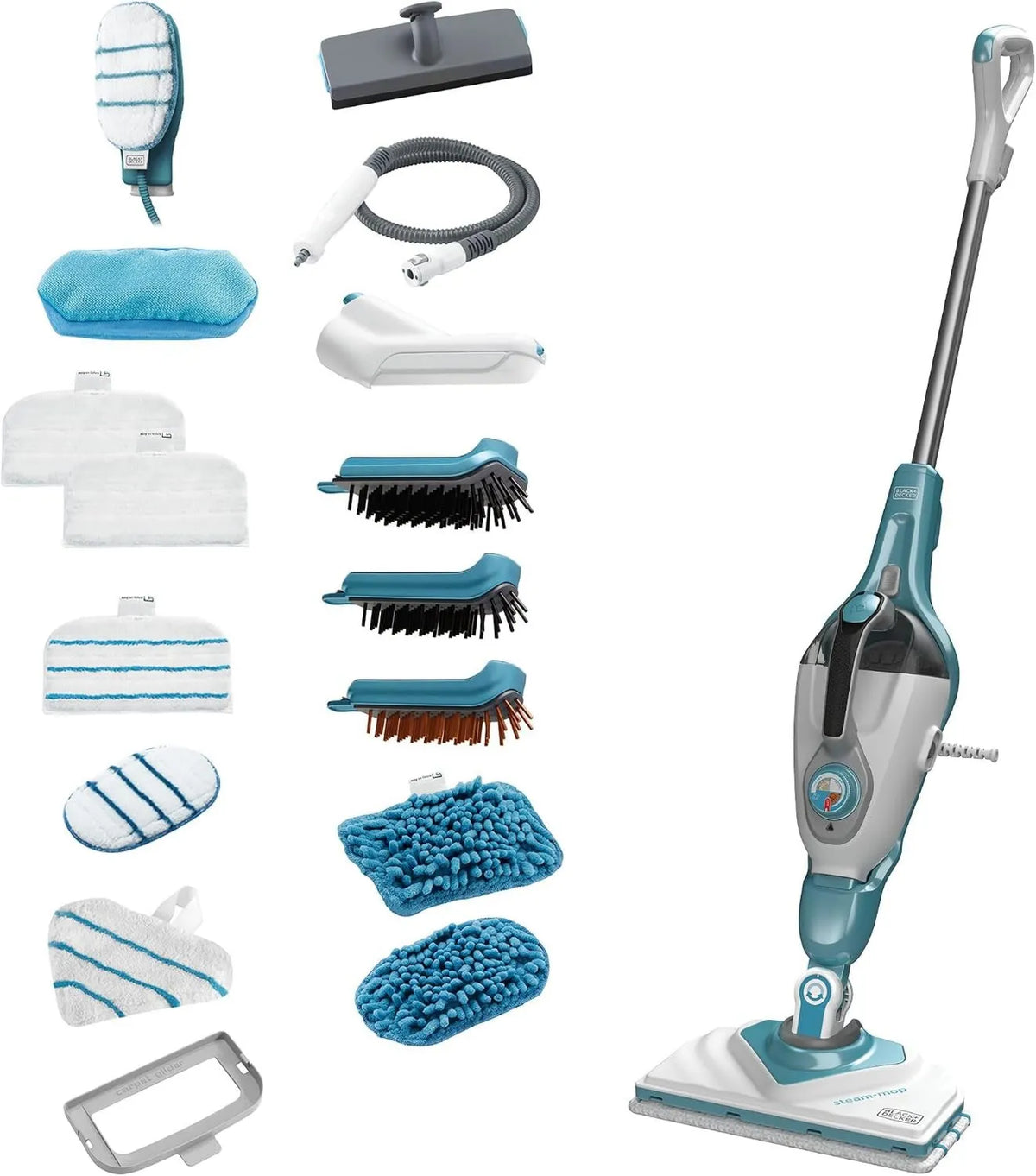 Odkurzacz, 1600W, funkcja pary, Black+Decker Odkurzacz Parowy, Czarny+Decker