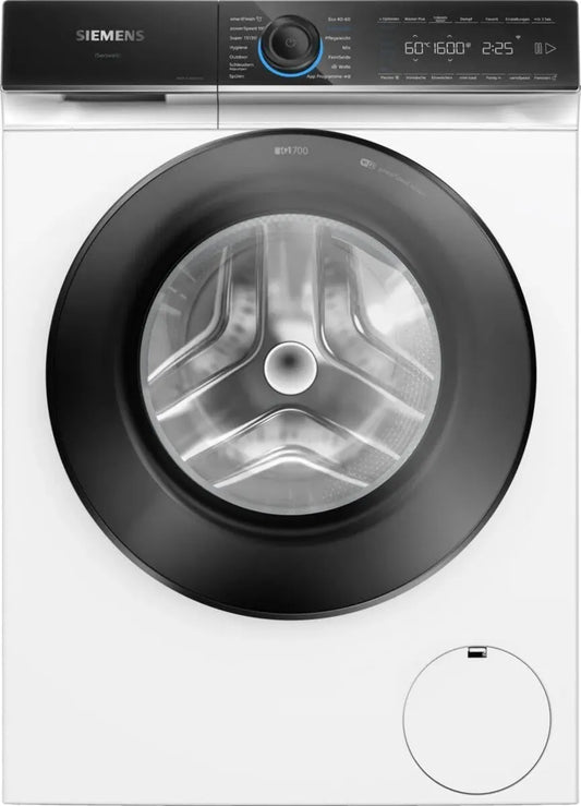 Siemens WG46B2071 pralka, 84,5 cm, 59,8 cm, inteligentna pralka 9 kg, Made in Germany, system zapobiegający plamom, pomoc w prasowaniu smartFinish