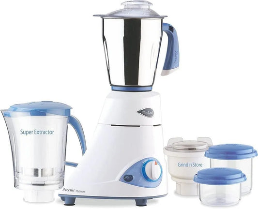 Szlifierka, 550 W, 1,75 l, stal nierdzewna, Preethi Blue Leaf Platinum mikser z 3 szklankami