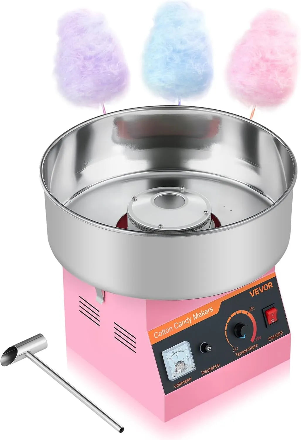 VEVOR, Maszyna do barbecue, brodaty z tatusiem, 38 cm, 1000 W, stal nierdzewna, do produkcji cukierków