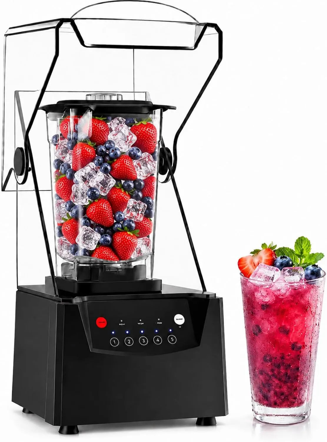 SHUMIAO blender kielichowy, Mikser, 2200 W, Profesjonalny, Restauracja, 17 000 TR / Min, Bol 70 Oz
