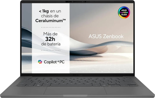 A14 UX3407QA-QD349W laptop, 1920 x 1200, zdalne sterowanie, ASUS Zenbook OLED Copilot + PC 14' WUXGA, Qualcomm Snapdragon X1-26-100, Windows 11 Home
