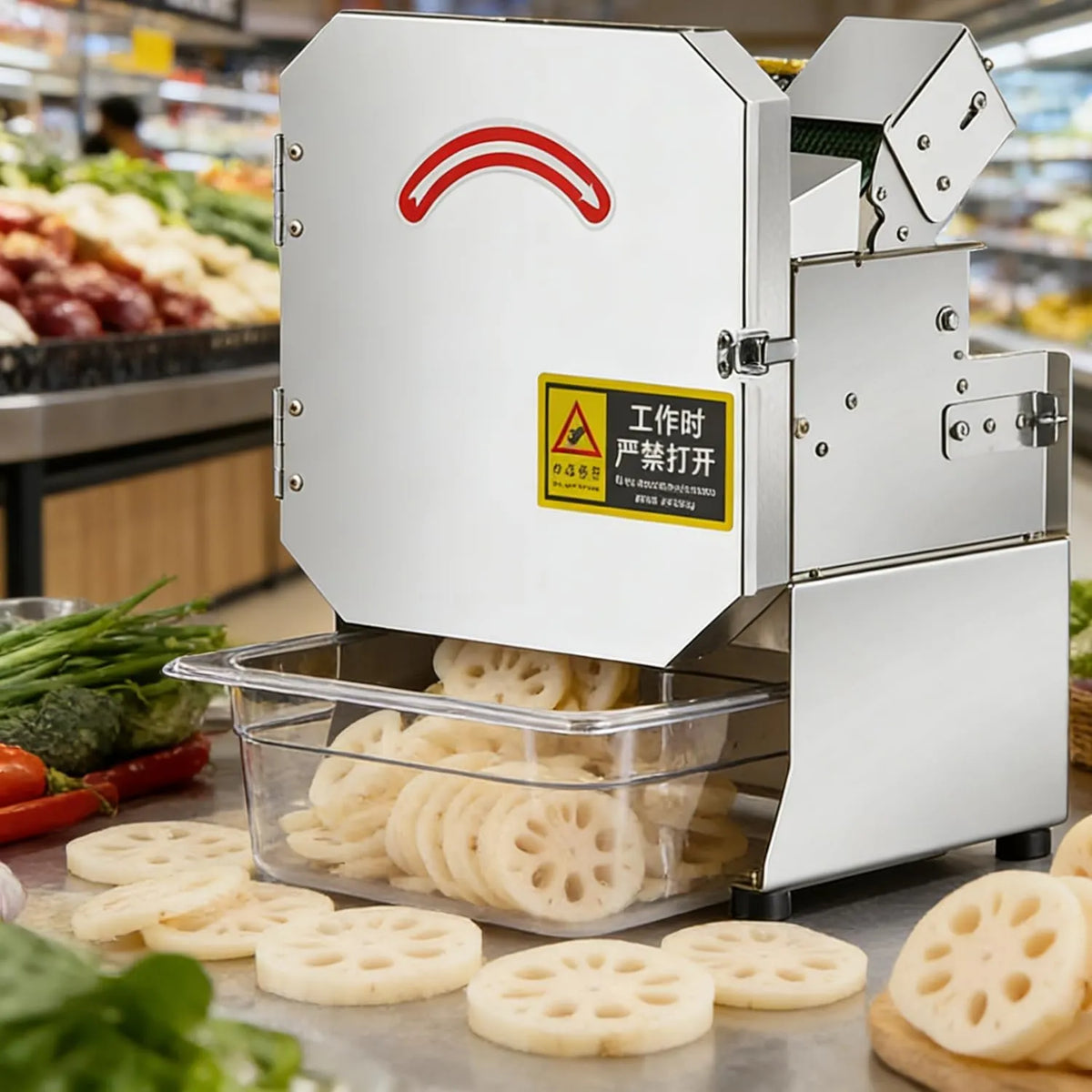 PixCy krajalnica, 1.3- 35 mm Solidna stal nierdzewna, 200 W Zielona Cebula Slicer, dla Wegetable Cut Compact elektryczny profesjonalny, dla małych kuchenek i 1.3-35 mm