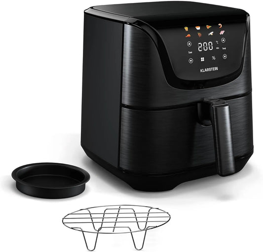 KLARSTEIN frytkownica beztłuszczowa, L 1700 Anti-stick, AeroVital Deluxe Oil Free Fry, 5.4 W, 8 Programów, ekran dotykowy, Grill Pizza & Plate, Pudełko Coo dotykowy