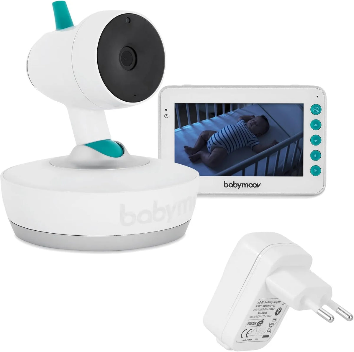 Badabulle, 300m Babyphone, Ładowarka, Czujnik, Monitor wideo dla dzieci, 300m, USB