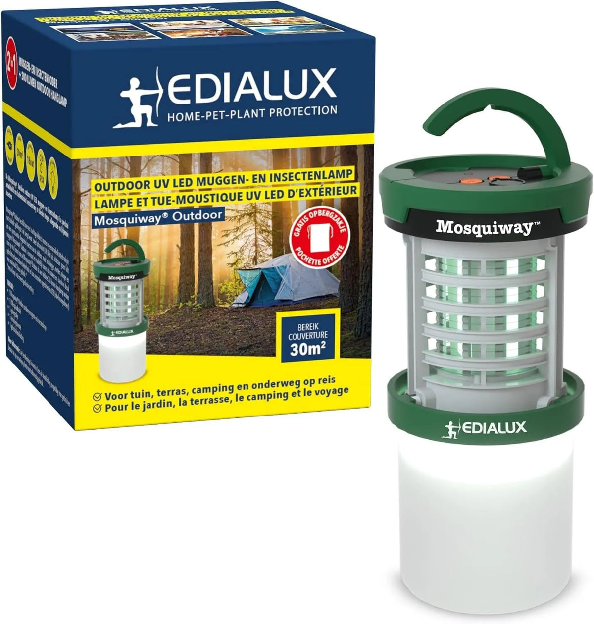 Edialux, Lampa, przenośna, 30 m, na zewnątrz, IP65, grill, USB, taras ogrodowy i kemping 30 m²