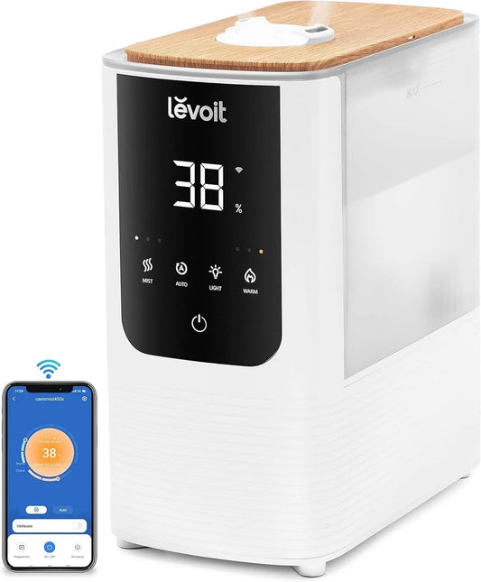 Levoit, 45h LV450S Humanidyzer, 4, 5 l, 26 dB, WiFi, wymiary do dostosowania, cichy, biały, dla niemowląt i roślin