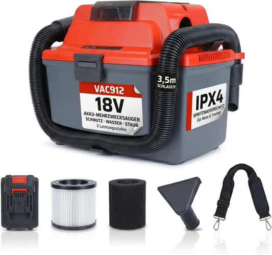 STAHLMANN, Makita VAC912 Odkurzacz, 16 l, 18 V, kompatybilny z bateriami 18 V LXT, wąż 3, 5 m, filtr HEPA