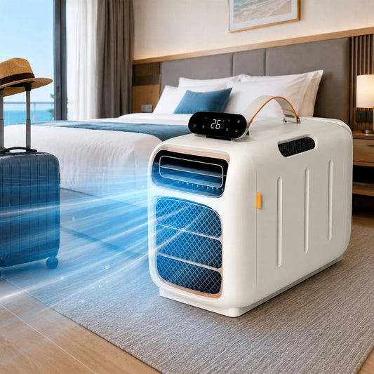 Generic, Klimatyzator, 450 W, 45 dB, przenośny, 45 dB tryb cichy, regulowany przepływ powietrza i podwójne rury spalin do chłodzenia ca