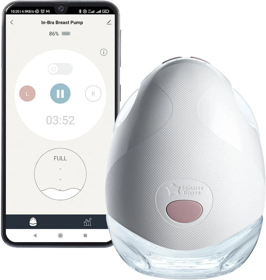 Tommee Tippee, Pompa do mleka, pompa do karmienia piersią, przenośne, ciche, żywotność baterii 4 godziny, 1 masaż i 8 trybów ekspresowych