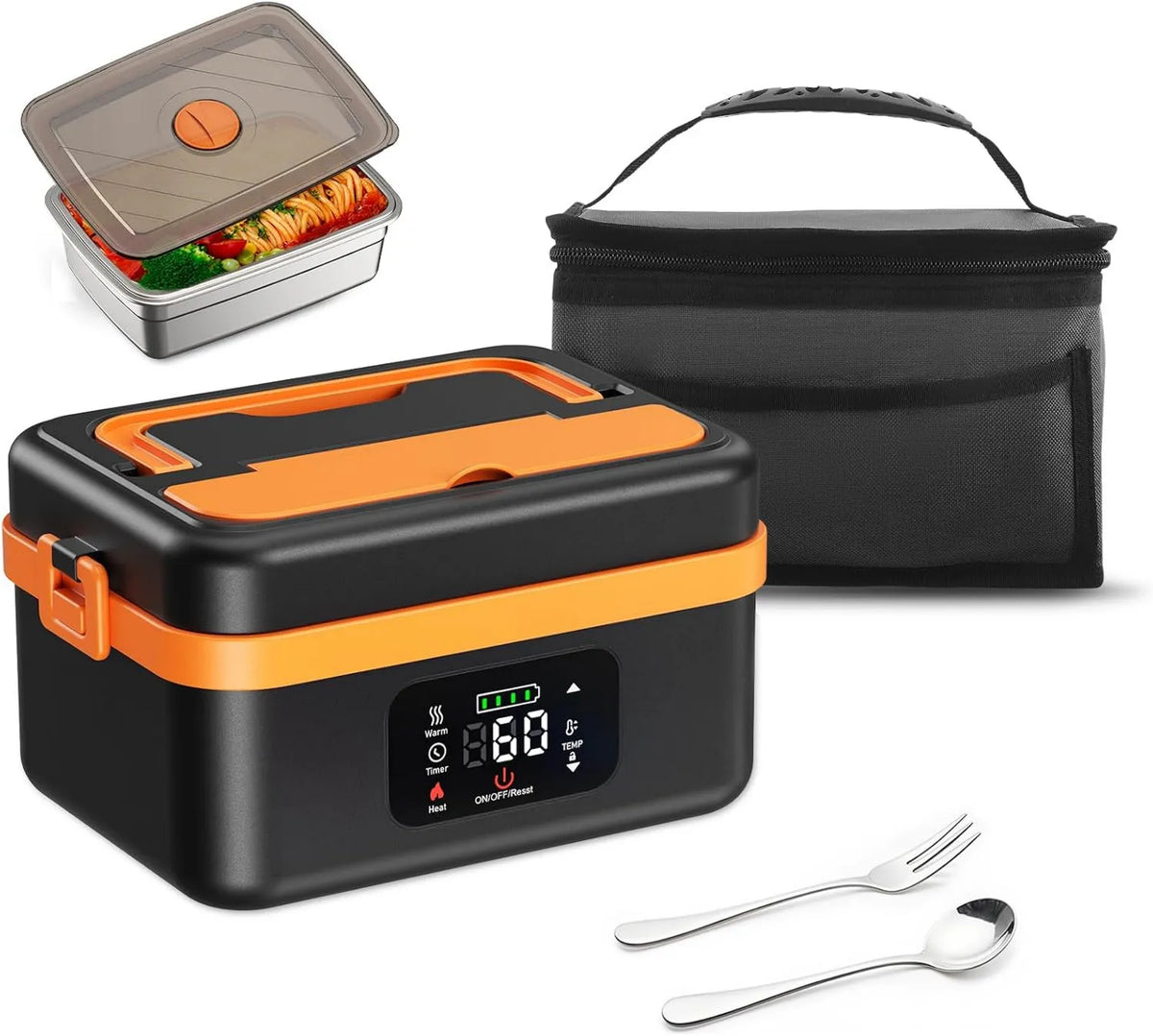Jradse, Grzejnik elektryczny, 1 l, przenośny, ze stali nierdzewnej, 1 l Elektryczny Ogrzewanie skrzynek na lunch
