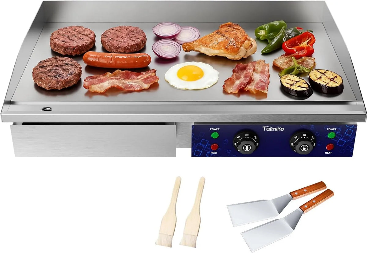 TAIMIKO grill elektryczny, płyta grzewcza, 73 cm, 4400 W, na zewnątrz, profesjonalny, restauracja, stal nierdzewna, profesjonalna forma elektryczna do grillowania