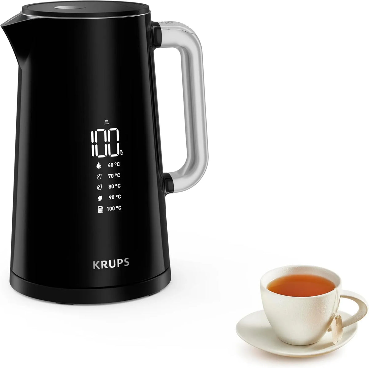 KRUPS, BW8018 czajnik elektryczny, 1, 7 l, ciepłe uchwyty, czarny, pojemność 1