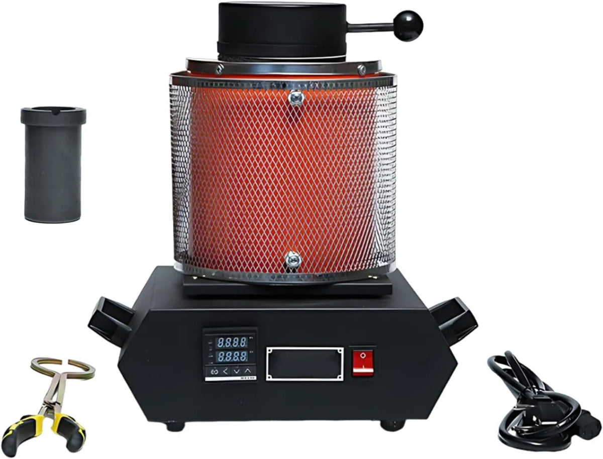 Piec do topienia metalu, 1800W, 1/2/3 KG 1150°C Zestaw Topnienia Złota z Kruszywem Grafitowym do Biżuterii, z Siatką Izolacyjną