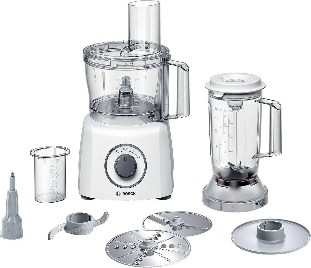 Bosch MCM3200W robot kuchenny, 800 W, MultiTalent 3 Wielofunkcyjny Robot Kuchenny, Food processor, 2 rodzaje tarcz tnących