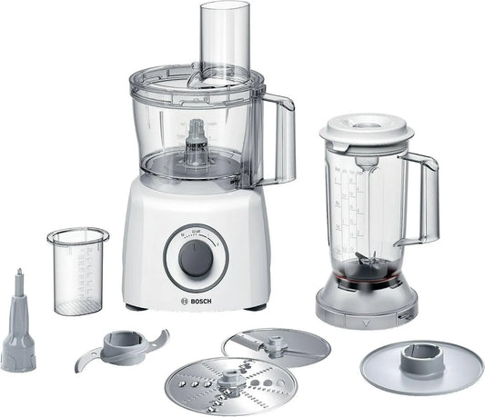 Bosch MCM3200W robot kuchenny, 800 W, MultiTalent 3 Wielofunkcyjny Robot Kuchenny, Food processor, 2 rodzaje tarcz tnących