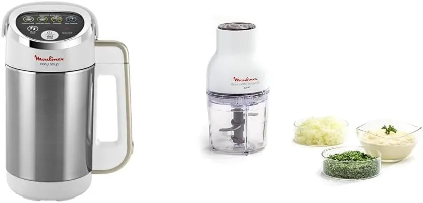 Moulinex blender kielichowy, 3- en Blender, 1, 2 l, 1000 W, 300 W, 5 programów automatycznych i elektrycznych Zdarzenia, 400 ml, 4 ostrza, Pojemność 1 3-en