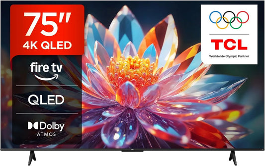 TCL telewizor, 75T6C Smart TV, TV, 4K UHD, QLED, HDR, Prasa i zapytać Alexa, HDR10 +, Fire TV