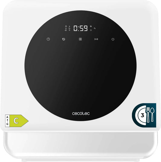 Cecotec zmywarka przenośna, Bolero Aguazero 1150. Zmywarka, 6 programów, dotyk, biały, panel sterowania dotykiem, zmywarka Compact Free Instalacja